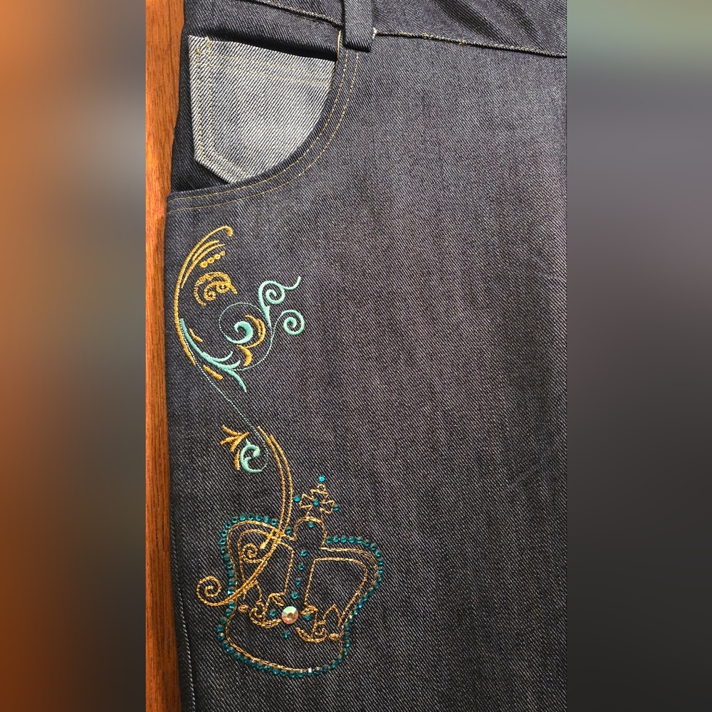 Aristabrat Luxury Embroidered Women's Jeans Sz16 See Measuments - Picture 2 of 10